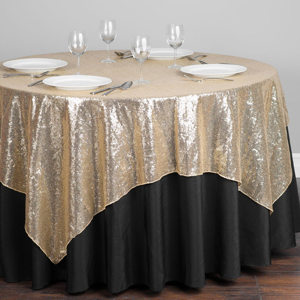 Sequin Table Overlay Rental