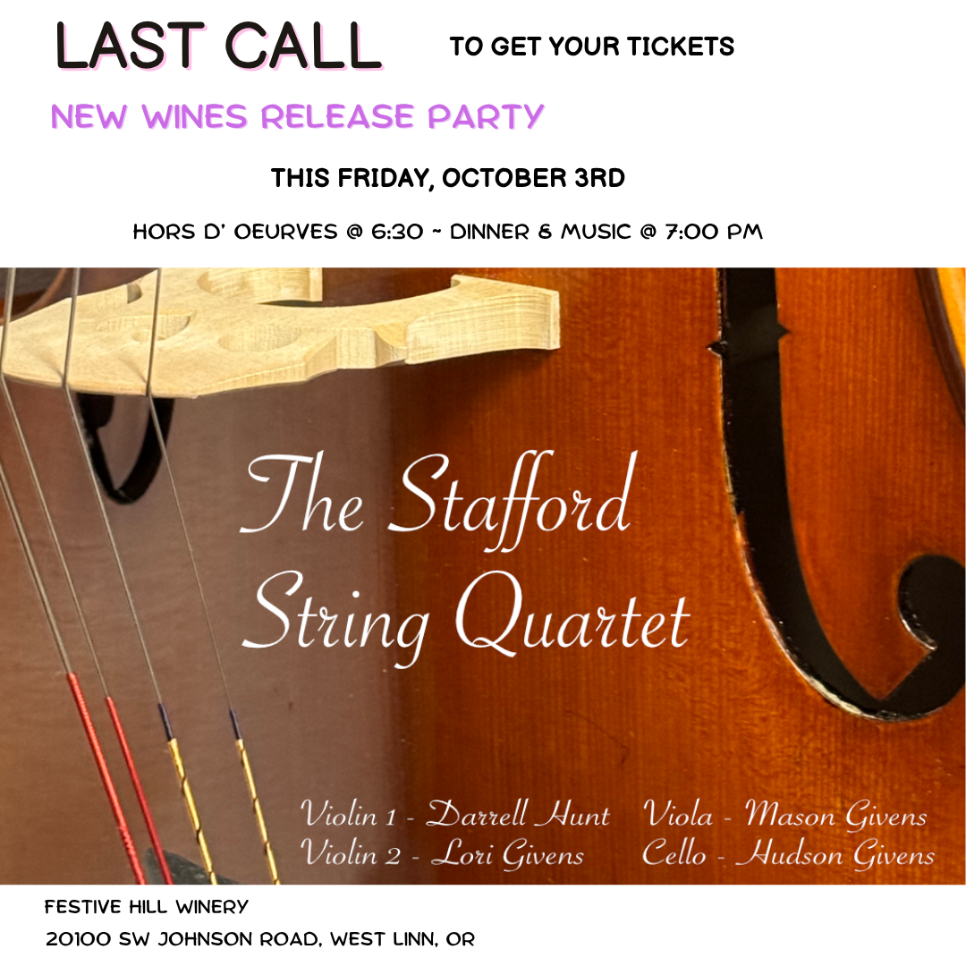 New Wine Release Party feat. Stafford Strings Quartet - Fri, Oct 3