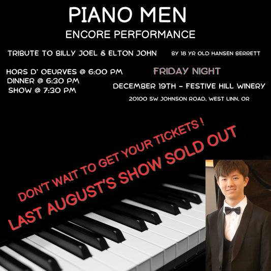 DInner & Show - Piano Men Billy Joel & Elton John Tribute - Fri, Dec. 19th
