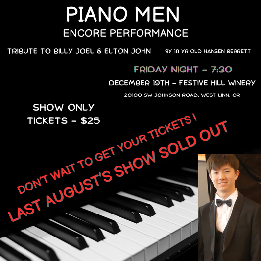 Piano Men Billy Joel & Elton John Tribute - SHOW ONLY - Fri, Dec. 19th
