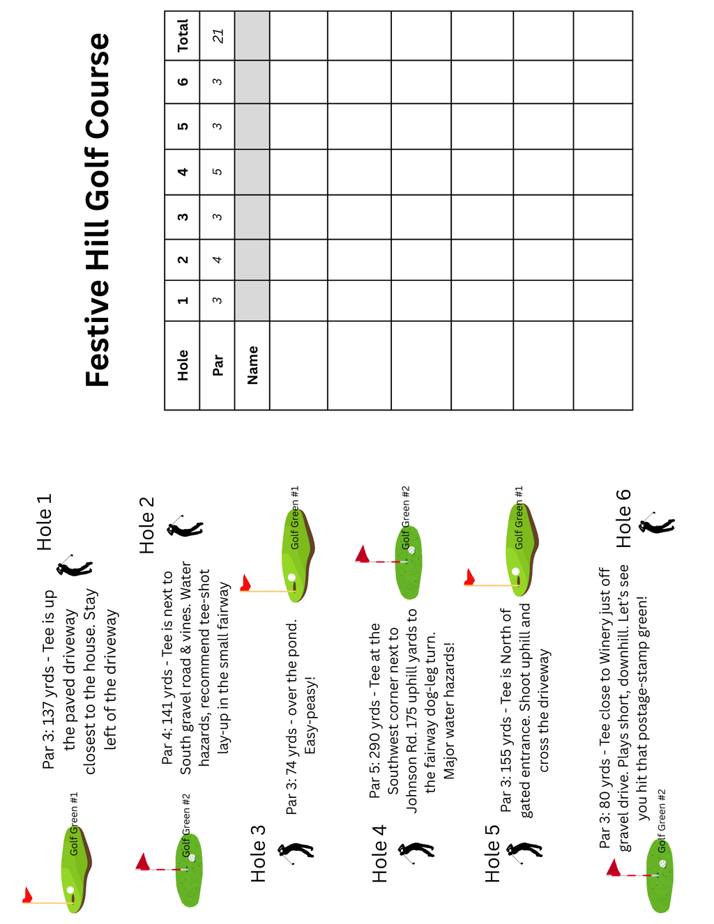 Club Member Golf Round - 6 holes